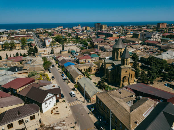 istock Old city Derbent in Dagestan, aerial drone view 1397988977