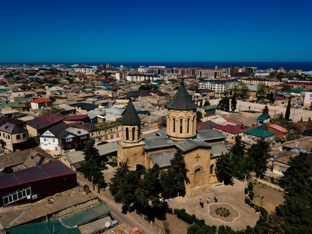 istock Old city Derbent in Dagestan, aerial drone view 1397989120