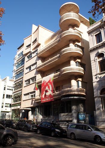 Headquarters building of the Portuguese Communist Party, PCP, former Hotel Vitoria at Ave da Liberdade, Lisbon, Portugal