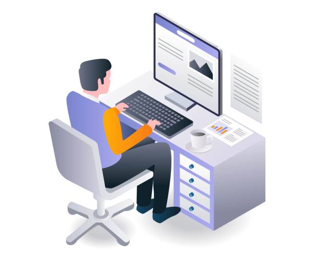 Computer Design Man Drawing 4,200+ Man On Computer Typing Stock Illustrations, Royalty-Free Vector ...