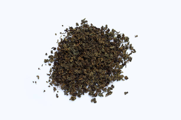 istock Dried Jiaogulan on white background. 1397998235