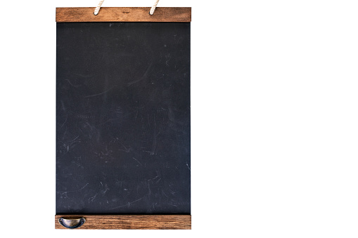 Empty Blackboard on white. free space at left and board is ready for write