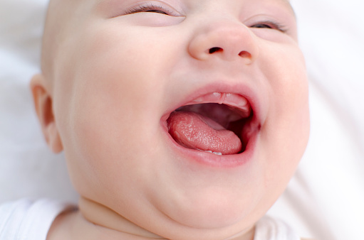 Smiling Baby Mouth Closeup Infant Primary Dentition Children Healthcare