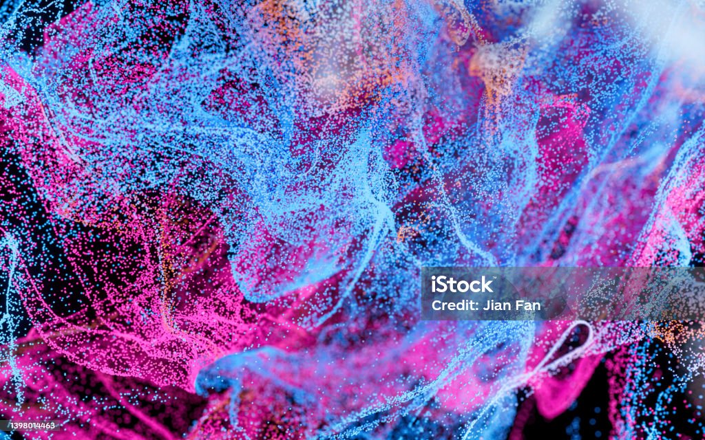 Wave Pattern Particles Abstract Particle Background 3d Rendering Stock ...