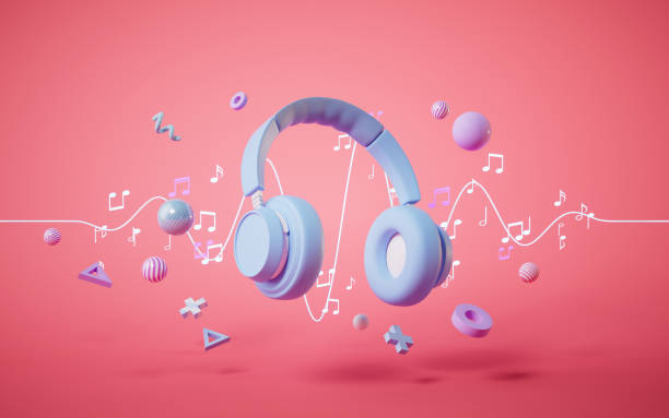 istock Headphones gaming headset, 3d rendering. Listening audio electronic device. 1398014670