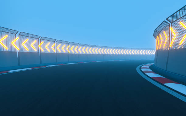 istock View of the infinity empty asphalt international race track, 3d rendering. 1398014694