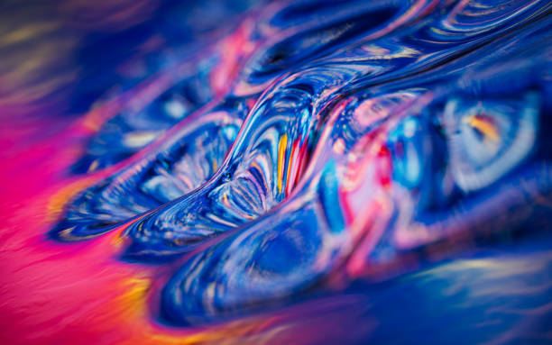 抽象的な流れる液体、3dレンダリング。 - purple watercolor painting watercolour paints abstract ストックフォトと画像