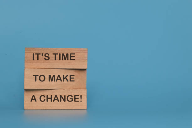 istock Wooden blocks written with text IT'S TIME TO MAKE A CHANGE 1398016150