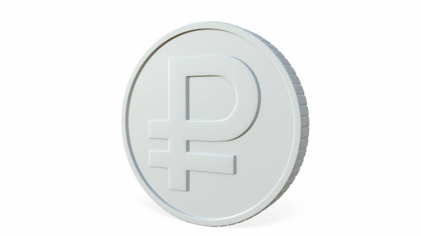 istock Russian ruble. Coins. Sign. On a white background. 3d-rendering 1398019112