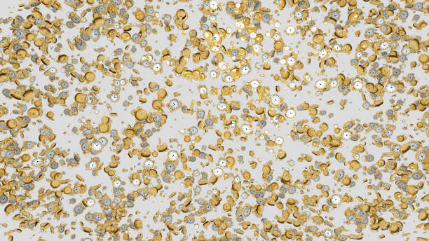 istock 3d render abstract background made of clocks on white 1398026399