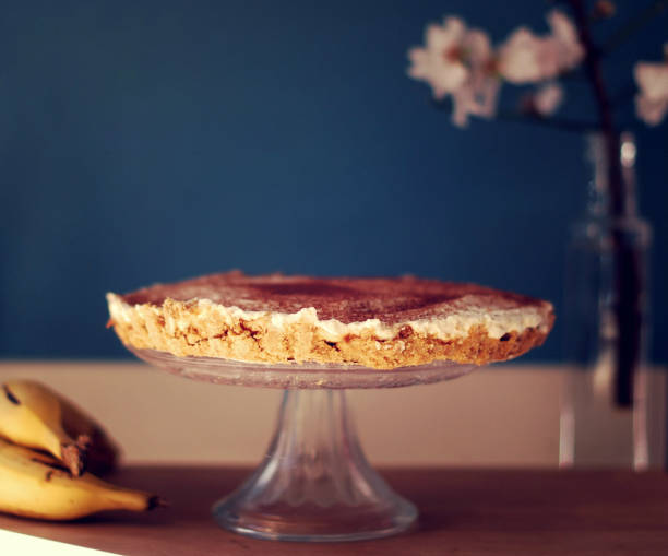 istock Background with a homemade banofee cake 1398037003