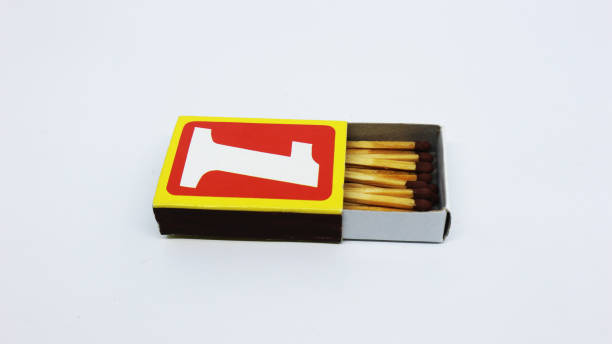 Wooden matches or lighters are tools used to start a fire in a controlled manner. Matches are objects that are very important in human life to help in various daily activities isolated white stock photo