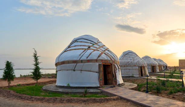 istock old asian yurts at sunset 1398038309