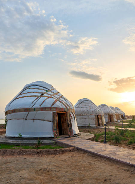 istock old asian yurts at sunset 1398038316