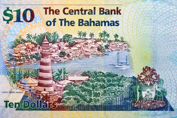 Photo of Hope Town from Bahamian money