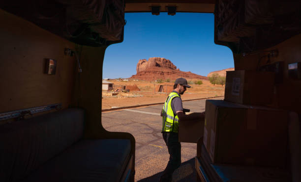 istock Delivering package in Monument Valley Utah - Navajo country 1398043155