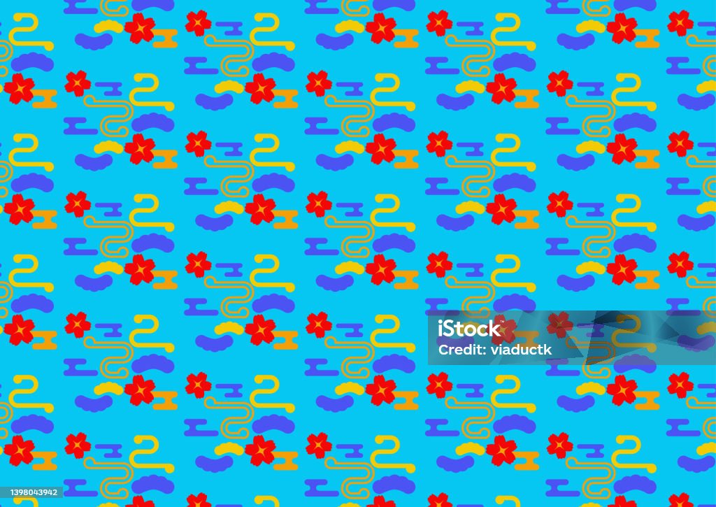 Bingata Pattern Stock Illustration - Download Image Now - Floral ...