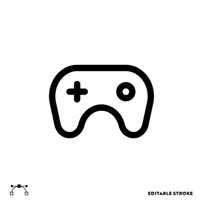 Gamepad Line Icon Design with Editable Stroke. Suitable for Web Page, Mobile App, UI, UX and GUI design.