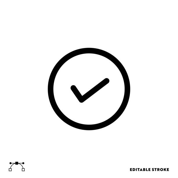bildbanksillustrationer, clip art samt tecknat material och ikoner med approve line icon design with editable stroke. suitable for web page, mobile app, ui, ux and gui design. - bock