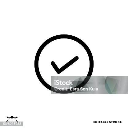 istock Approve Line Icon Design with Editable Stroke. Suitable for Web Page, Mobile App, UI, UX and GUI design. 1398045238