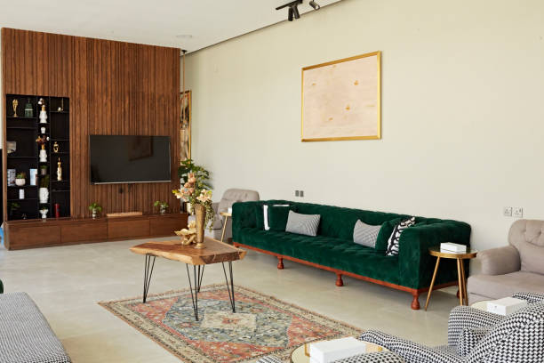 Spacious carpeted living room