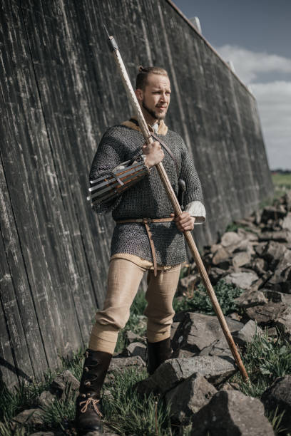 istock Armed viking warrior guard at the gates 1398053359