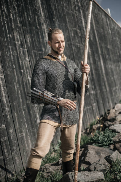 istock Armed viking warrior guard at the gates 1398053378