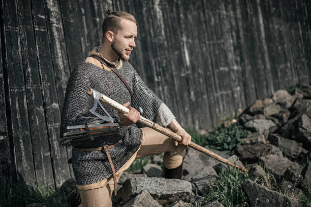 istock Armed viking warrior guard at the gates 1398053395