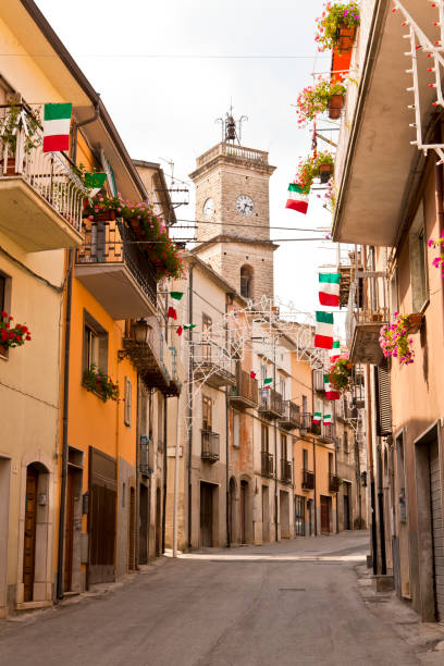 Carpinone, an ancient village with a castle in Molise. Italy