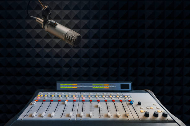 istock Professional microphone and sound mixer 1398056933