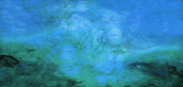 istock Abstract background with blue and turquoise gradient watercolor ink. 1398059341
