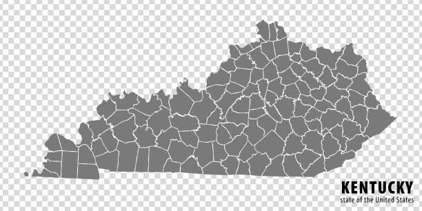 State Kentucky Map On Transparent Background Blank Map Of Kentucky With State Kentucky Map On Transparent Background Blank Map Of Kentucky With Regions In Gray For 
