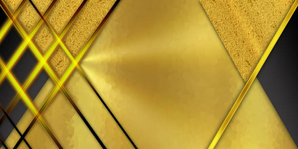 istock Abstract gold and black metallic geometric background with luminous lines. 1398068045
