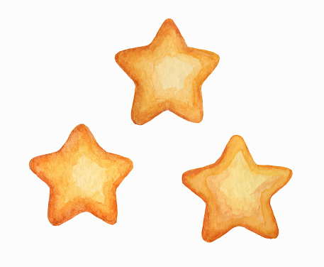 Watercolor stars are isolated on a white background. Vector illustration
