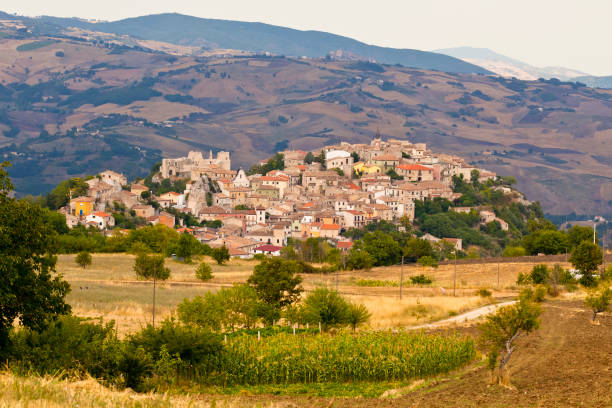 Castropignano, antico borgo con castello del Molise. Italia stock photo