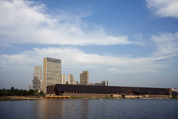 istock Chengdu riverside modern urban architecture at dusk 1398075759