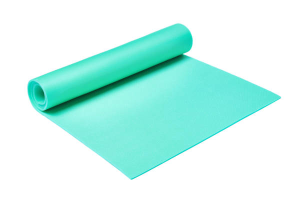 istock Bright turquoise camping mat isolated on white 1398078952