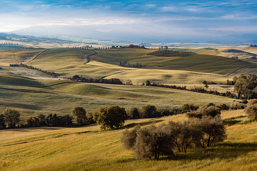 Sunny landscape from Val d'Orcia