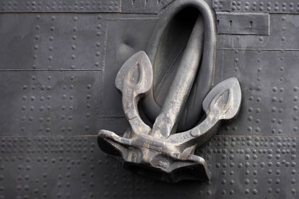 Photo of Black anchor hangs onboard the old ice breaker