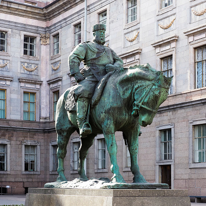 Statue of the  Spanish painter José de Ribera (1591-1652), located in Teodoro Llórente square in Valencia, dating from 1885. He is depicted holding a brush.