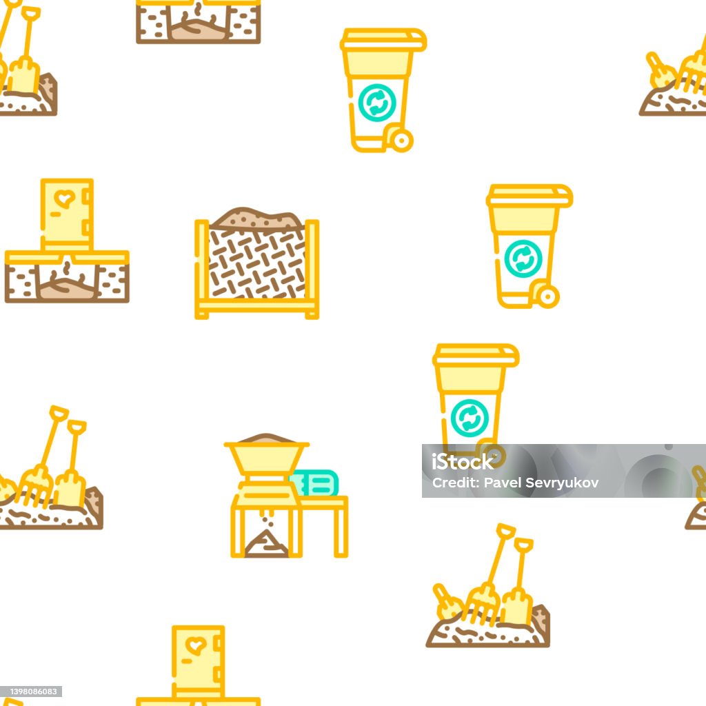 Compost Pattern Vector Compost Production Vector Seamless Pattern Stock Illustration ...