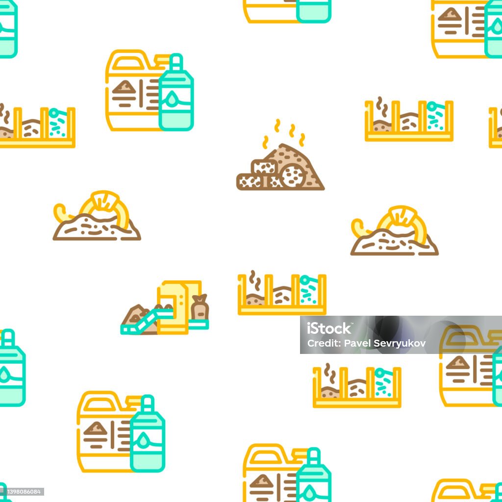 Compost Pattern Vector Compost Production Vector Seamless Pattern Stock Illustration ...