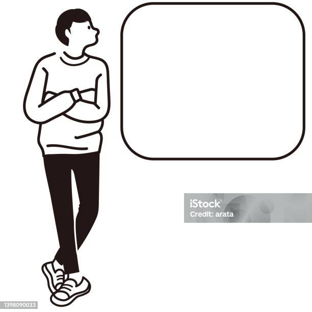 Man Guid Line Drawing Business Man Guide Full Body Line Drawing Black And White Description ...