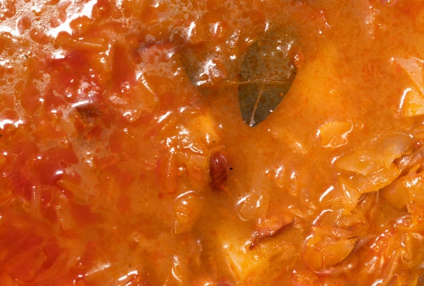 istock Close up of cabbage soup 1398093452