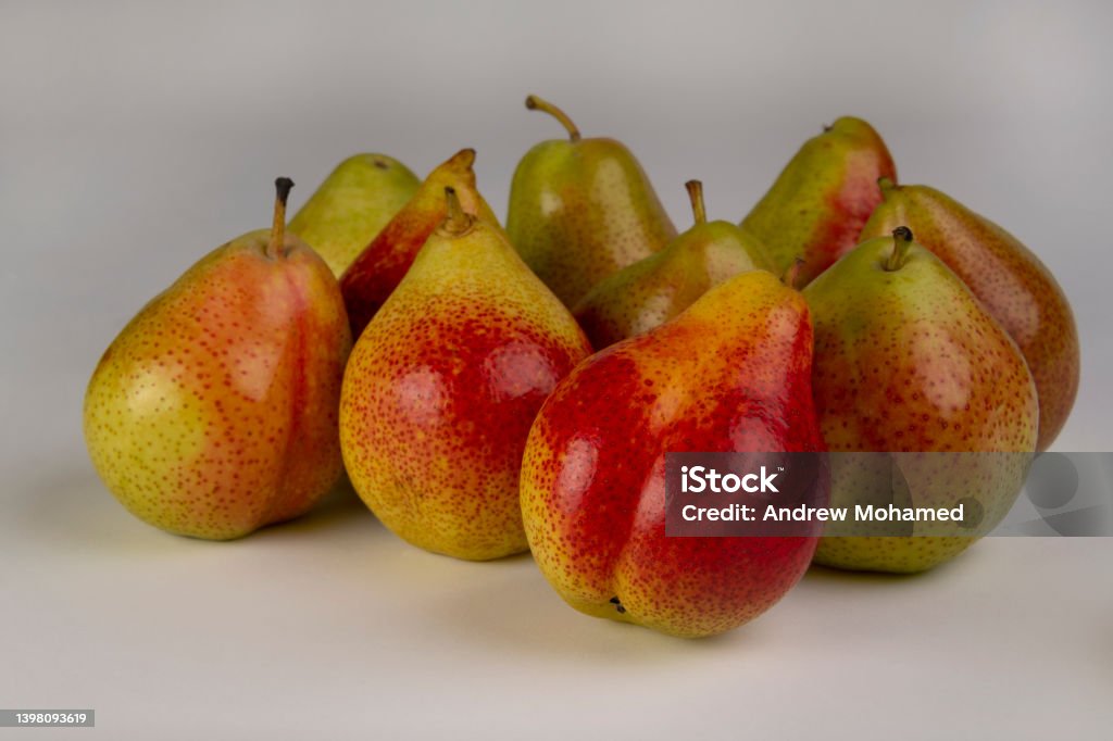 Forelle Pears Forelle Pears on a light background Forelle Pear Stock Photo