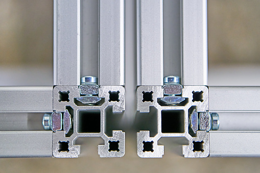 Frame made of aluminum metal profiles