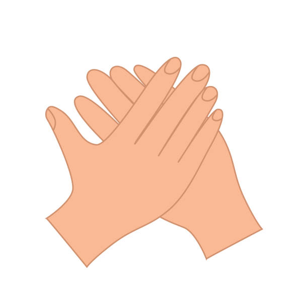 Gesture hands applauding and clapping. Bravo expression by applause. Vector illustration on a white background. Gesture hands applauding and clapping. Bravo expression by applause. Vector illustration on a white background applaus stock illustrations