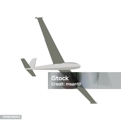 istock Glider, flat design sailplane vector illustration. Airplane 1398098093