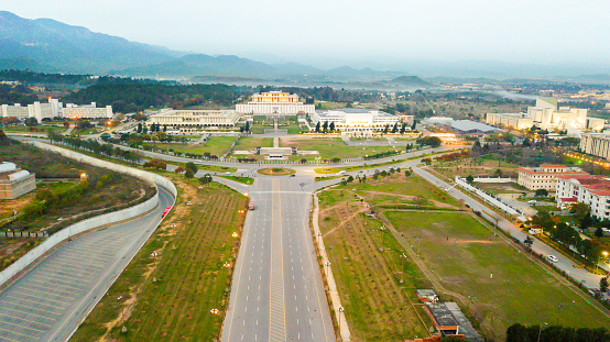 The Beautiful Aerial View of Presidential Palaceof Pakistan,Parliament of Pakistan and Supreme Court of Pakistan, Islamabad, Pakistan.