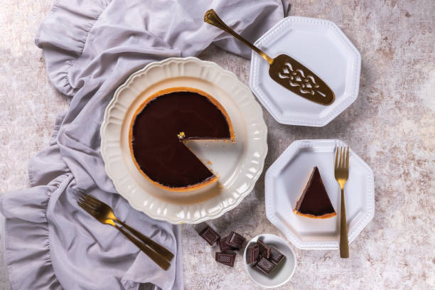 istock Handmade rich chocolate tart 1398098489
